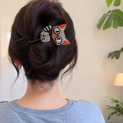 Funny Cute Cartoon Cat Twist Hair Clips Hairgrip For Women Girls Cat French Twist Banana Hair Claw Barrettes Hair Accessories