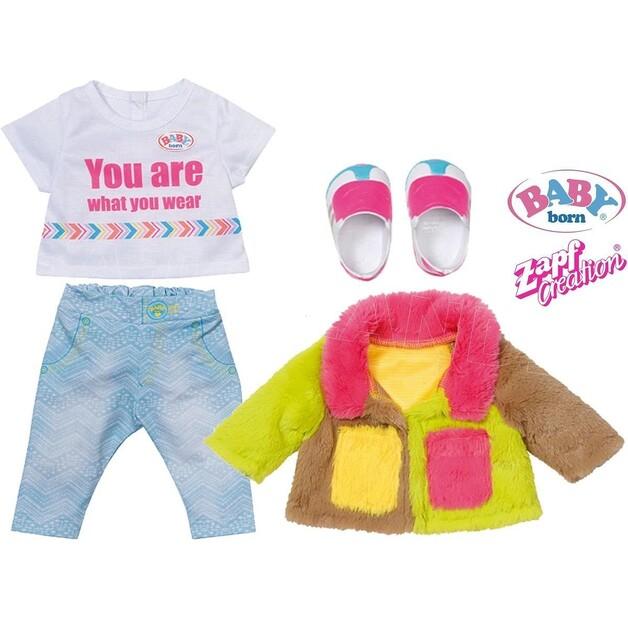 Zapf Creation Baby Born Doll Clothes Colorful Plush Coat and Suit 830154