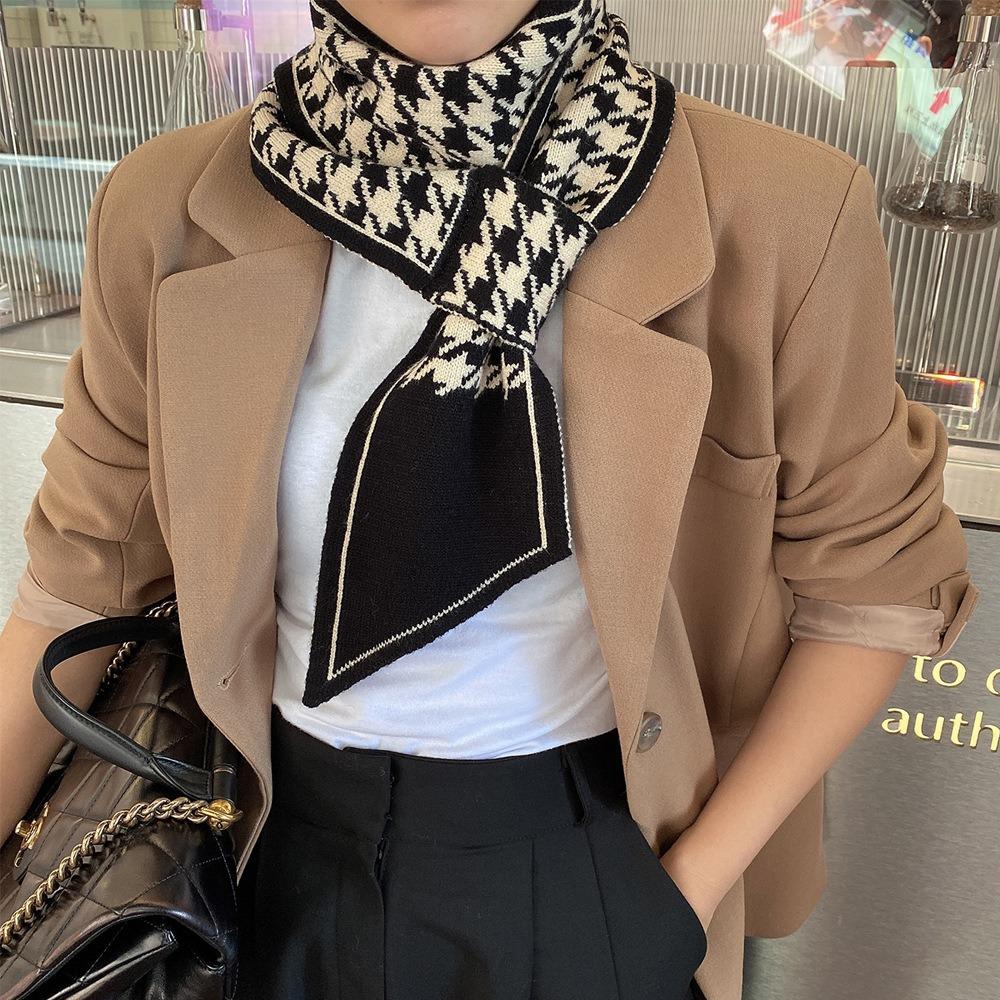 Outono e inverno cachecol Neck Care cachecol estreito pequeno longo malha cachecol pequeno moda premium senso cachecol feminino