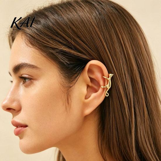 Dainty Ear Accessory 1 Pc Cute Cat Cuff Earring for Women, Funny Kitten Fashionable Decor Animal Cartilage Wrap Around Earring, Non Piercing