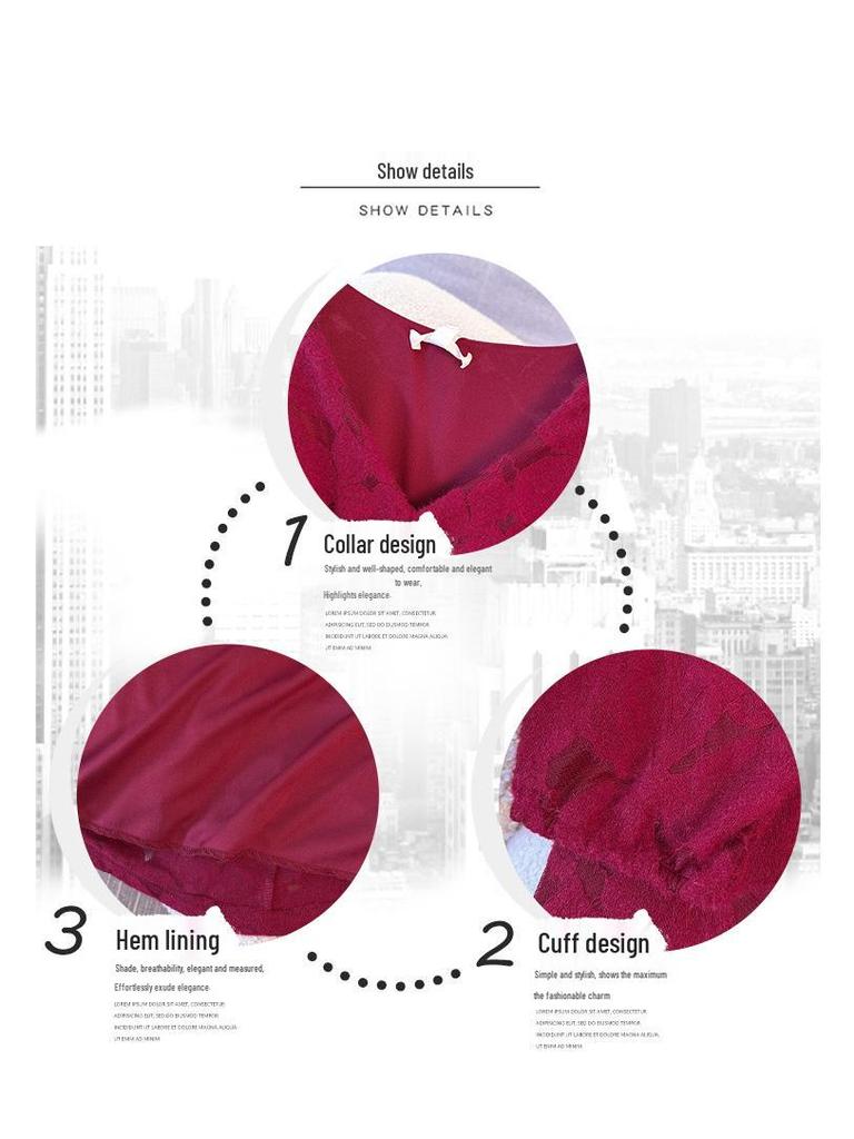 Elastic Velvet Red Toast Dress for Plus Size Women, Spring & Autumn 2025