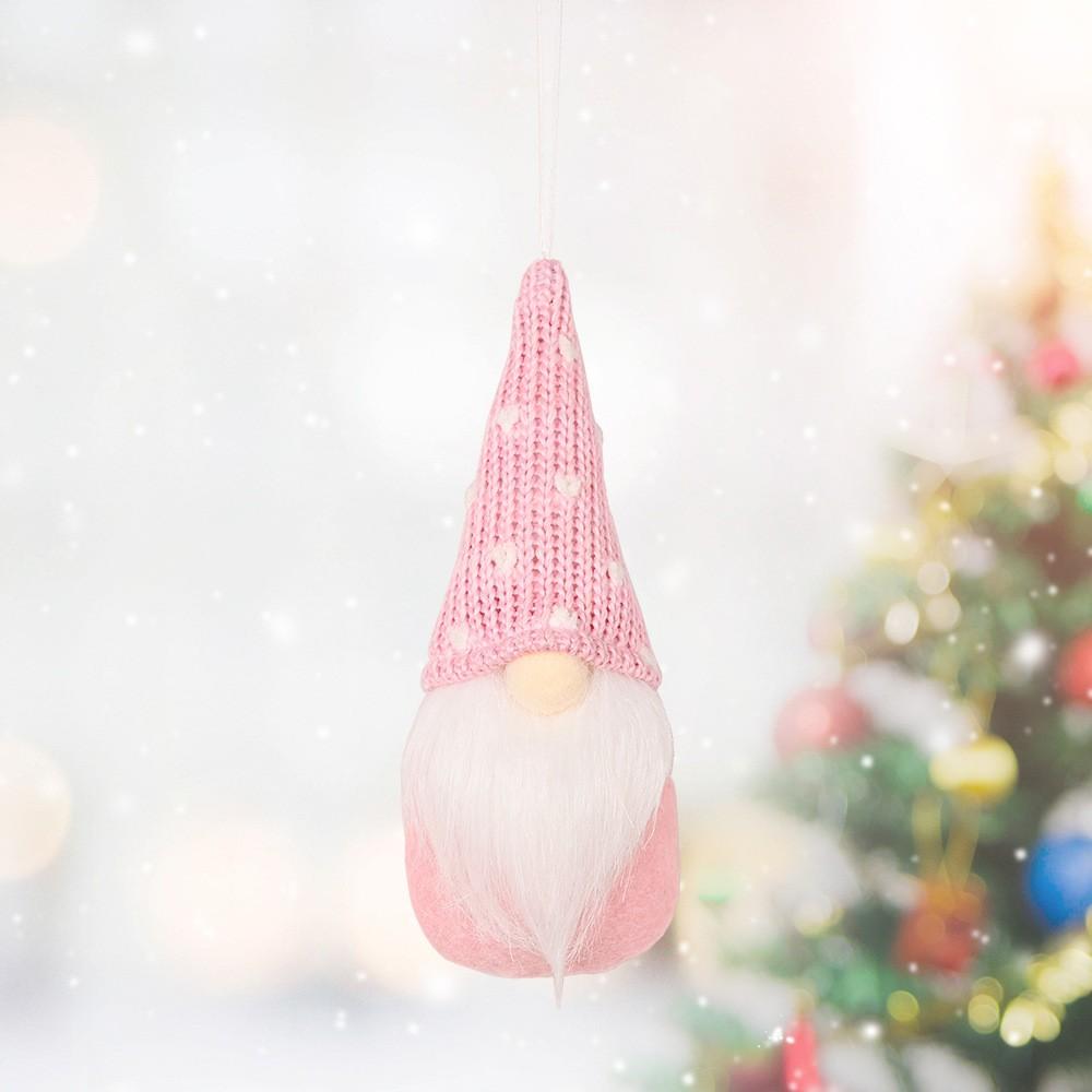 Knitted Woolen Christmas Gnome Doll for Elf Doll Xmas Tree Hanging Decoration Made with Fabric and Artificial Wool