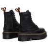 Litchi pattern thick bottom hole locomotive boots, side zipper British women's short boots, muffin bottom