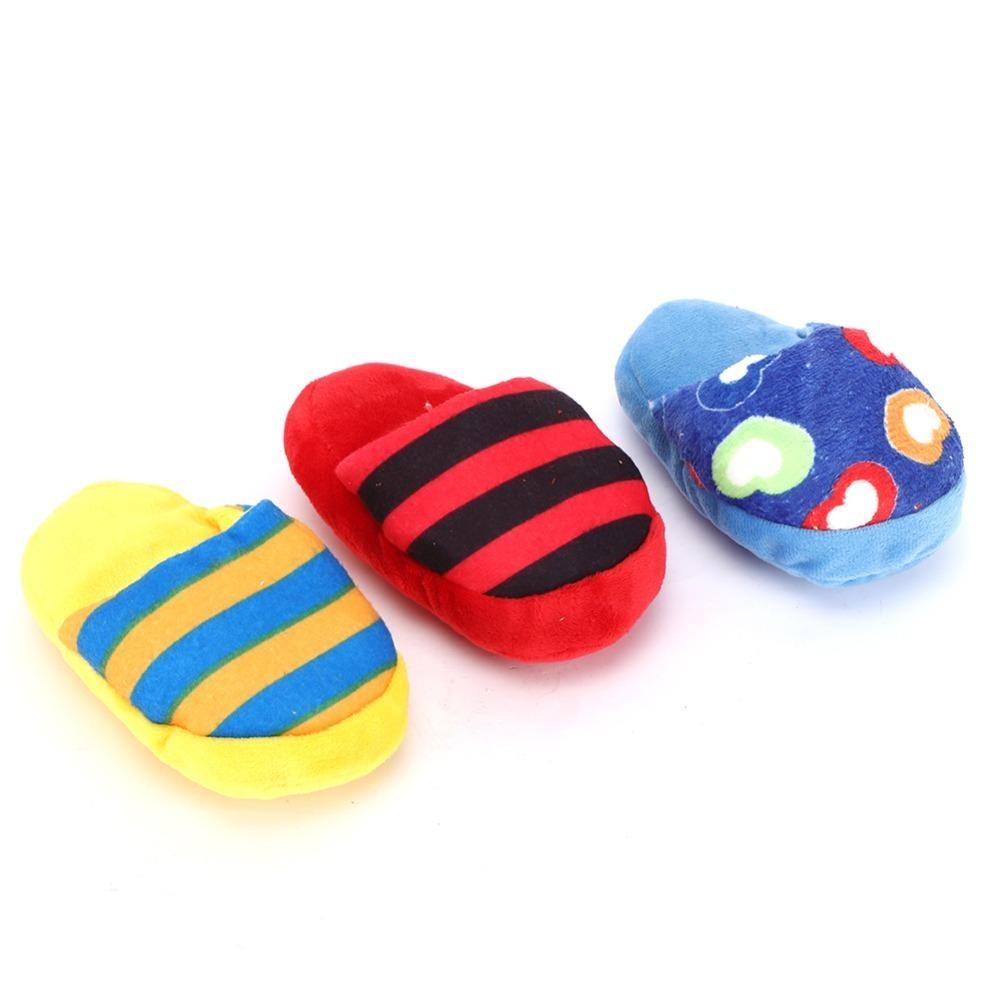 

3PCS Long Lasting Plush Squeaky Toy Colorful Stripe Interactive Dog Toy Boredom Relief 3 Styles in 1 Pack
