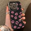 Red Lip Pattern Electroplate Silver IMD Phone Case For  Redmi Note 14 13 12 11 10 Pro Plus 5G 12S 11 Redmi 14C 12 4G Cover