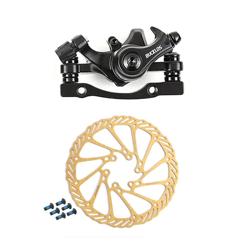BUCKLOS Mtb Mechanical Disc Brake Caliper Set Bike Brake Levers with Cable Front Rear Bicycle Disc Brake Rotors Cycling Parts