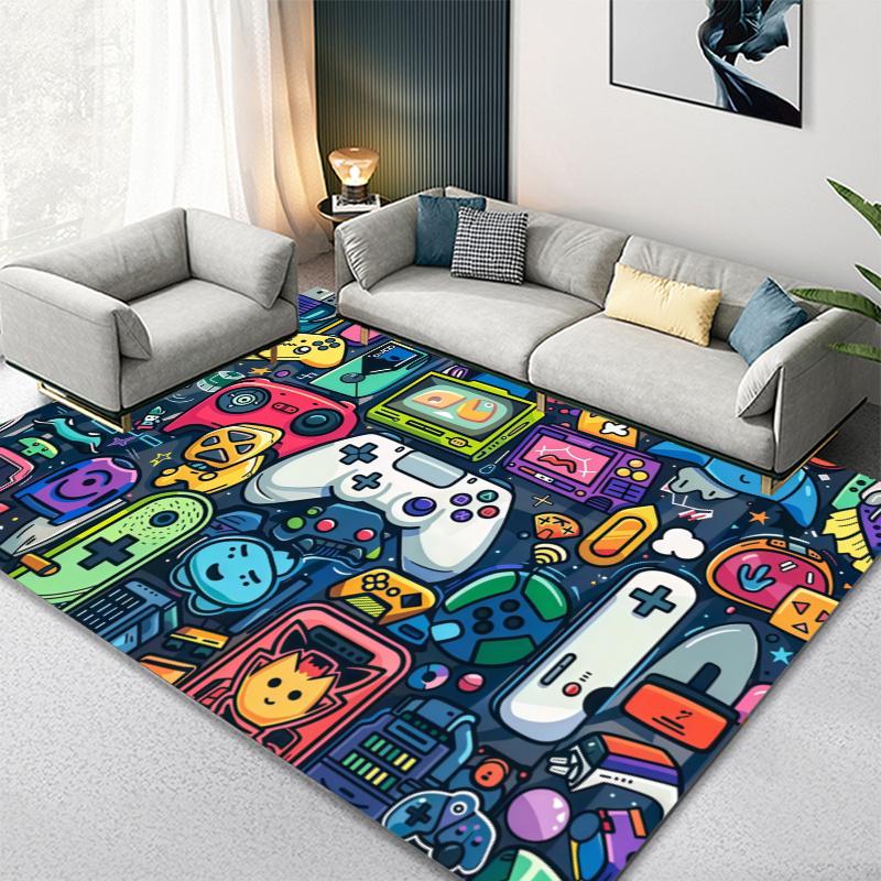 Gamepad Teppich für Wohnzimmer Schlafzimmer Zuhause Sofadekoration, Kinder spielen Rutschfeste Bodenmatte