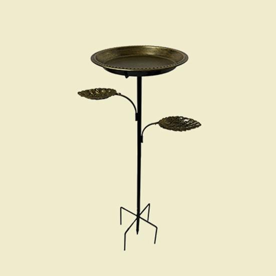 Metal Bird Bath for Outside 5 Pronged Base Birdbath with Stake Vintage Freestanding Feeder Bowl for Garden Patio Yard Lawn Decor