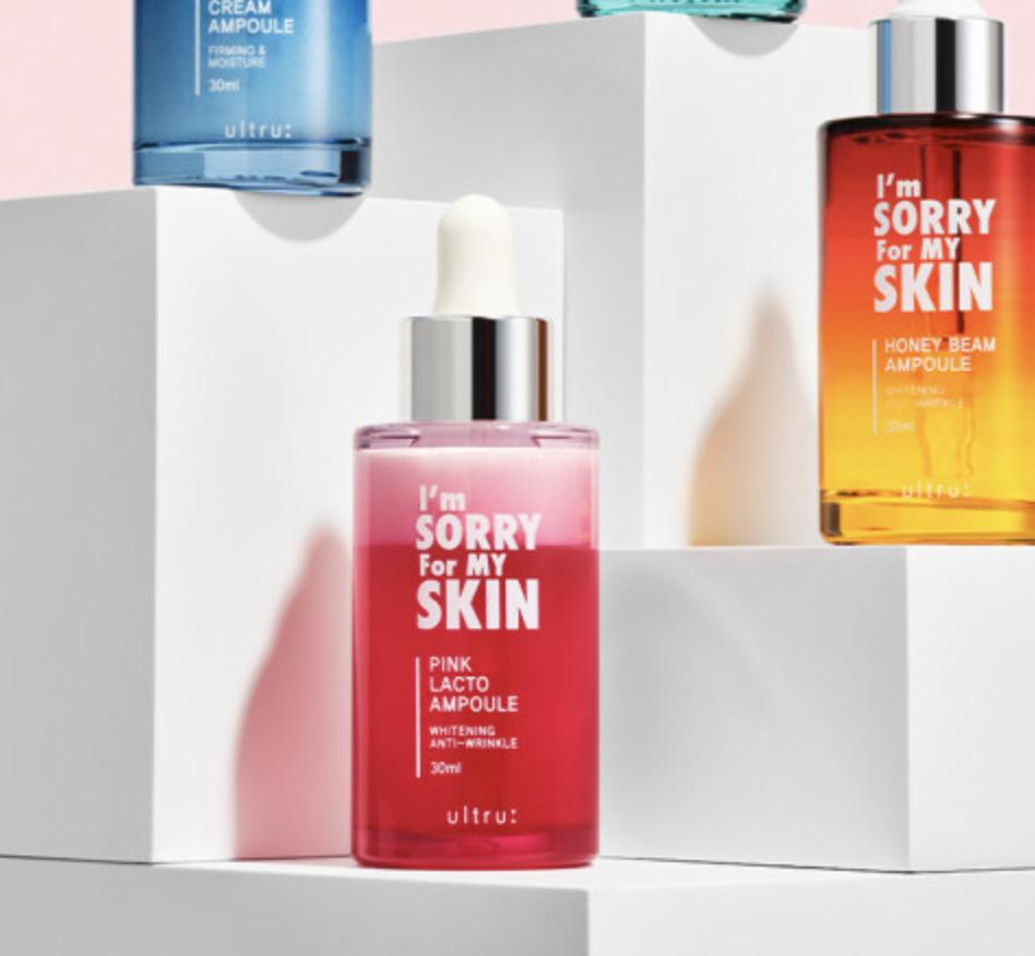 I'M SORRY For MY SKIN Antioxidant 100 Hours Pink Lacto Ampoule Radiance Plumping 30ml Glow Serum