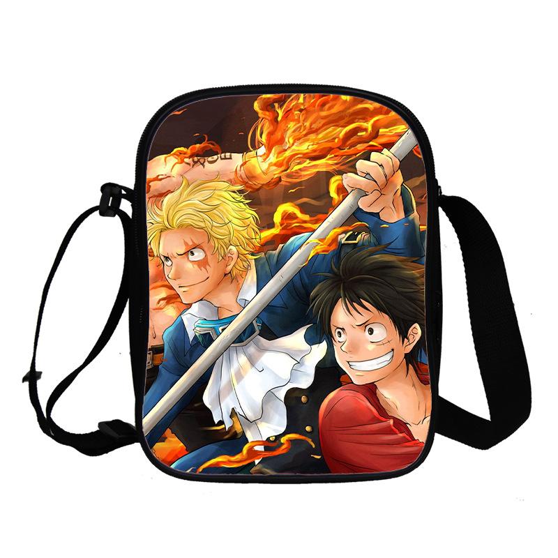 Animation Peripheral Messenger Bag, Primary And Secondary School Student Schoolbag 3D Full Color Printing Double-Layer Shoulder Bag Portable