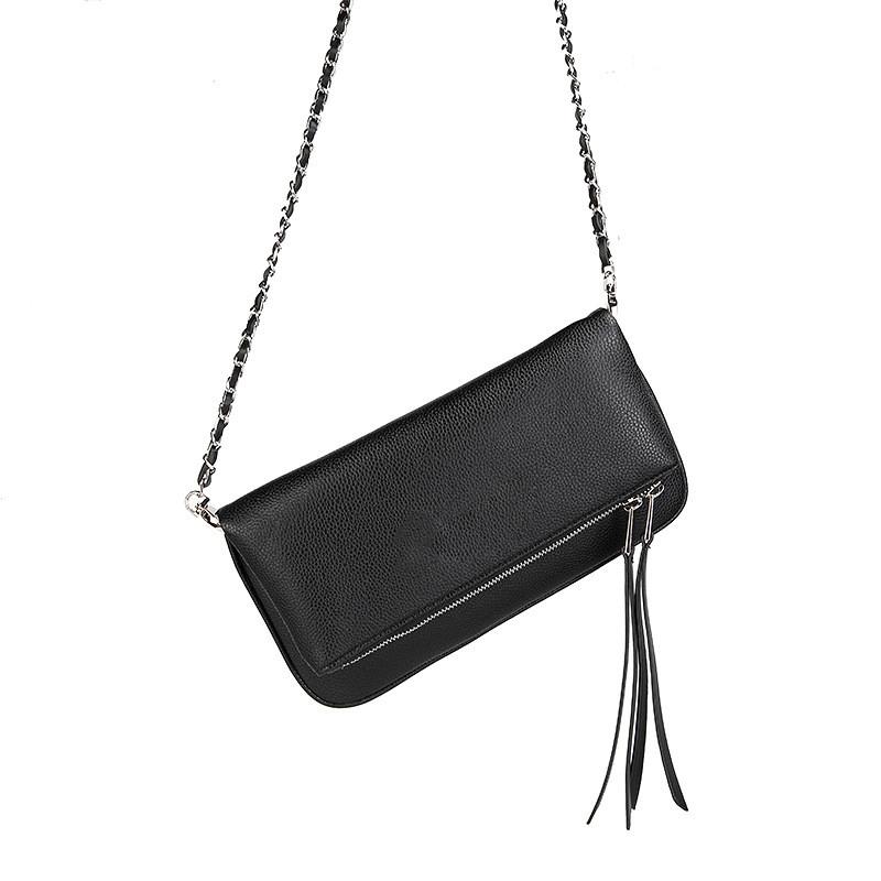 Solid Color Crossbody Bag With Chain And Foldable Design For Women