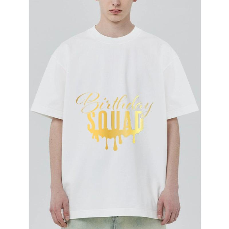 

Футболка Birthday Squad Черный Золотой Капающий Текст Дизайн Вечеринка Празднование День Рождения Мероприятие XXXXL белый