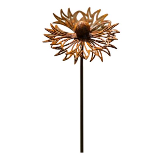 Vintage Rusty Flower Statues Stake 29.5 Inch Metal Artistic Wire Art Decor Rustic
