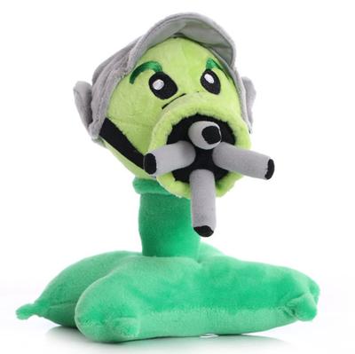 JHESAO 8-inch Plant Peashooter Zombie Plush Toy PVZ 1 2 Soft Doll Gatling
