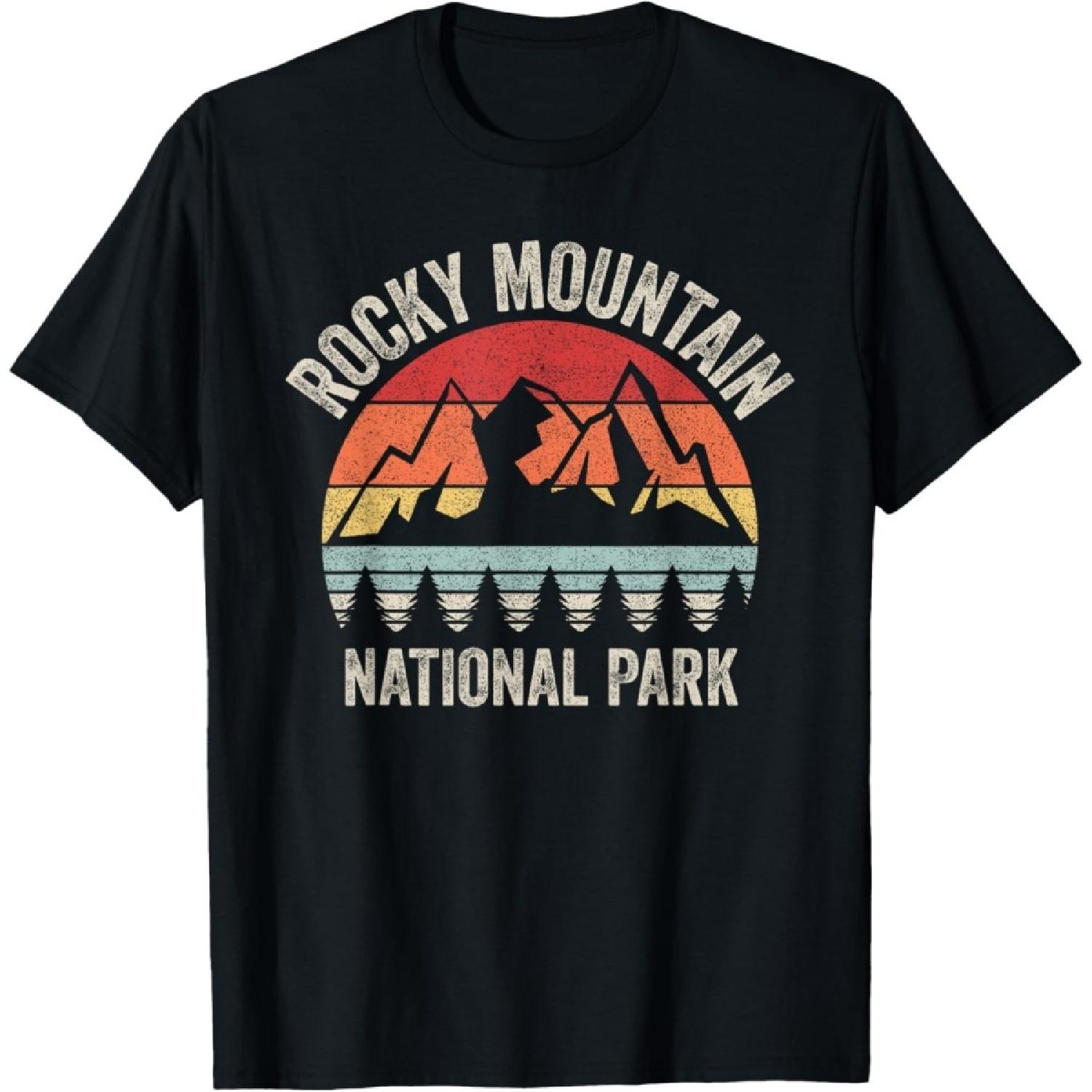 Vintage Retro Rocky Mountain National Park T-Shirt S
