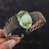 Green Aragonite Copper Bangle Copper Wire Wrapped Gemstone Jewelry Adjustable Cuff Handmade Jewelry Wire Wrapped Cuff Bracelet Gift For Her