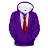 Lustiger Fake Suit Mode 3D Hoodies Smoking Fliege Print Lose Kapuzenpullover Cosplay Casual Pullover Streetwear Fake Suit