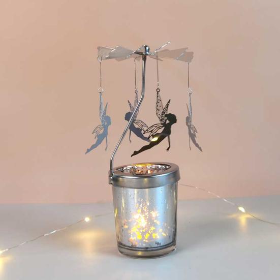 Candle Carousel Topper Rotating Tealight Topper Spinning Carousel Tealight Decoration for Centerpiece Mantel Table Decoration