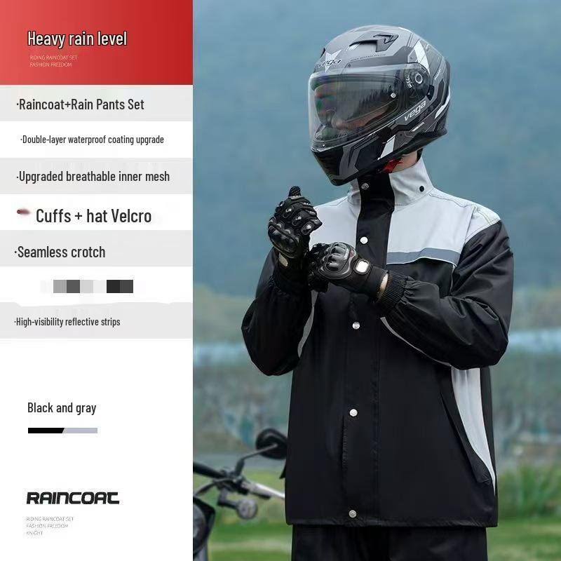 Unisex Raincoat Set: Split Design, Full Coverage, Heavy Rain Protection for Electric Motorcycle Riders