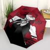 1 PC Automatic Folding Umbrella - Black Butler Pattern Portable Foldable Design With 8 Ribs Christmas Birthday Gifts