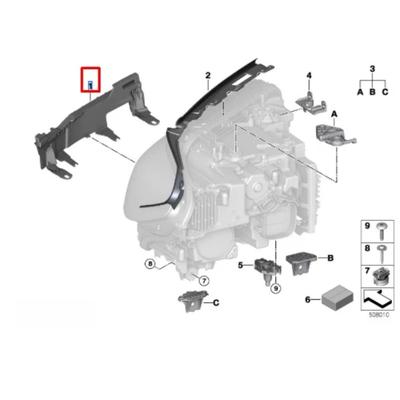 Držiak predného ľavého svetlometu pre BMW Pre sériu G30 a G38 2018 Číslo OEM 63119879643 Konštrukcia z ABS