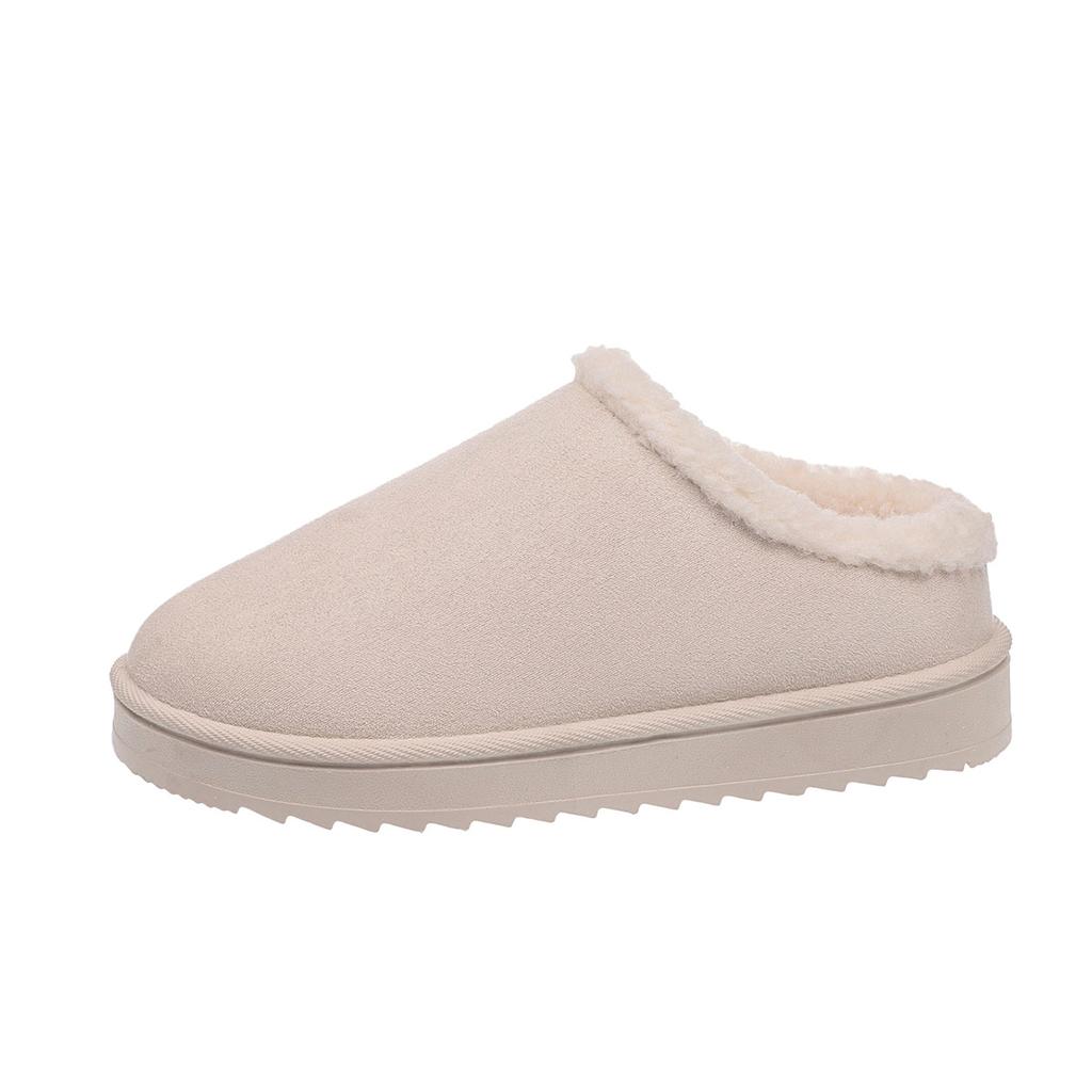2025 New Autumn and Winter Foreign Trade Flat-bottomed Warm Slippers Fluffy Outer Wear Thick-soled Velvet Snow Boots Women