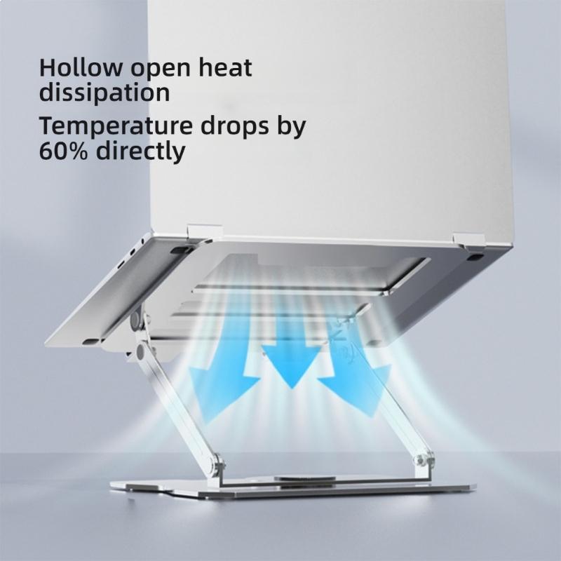 Foldable Laptop Stand Double Shaft Height Adjustment Cooling Laptops Risers 360Degree Rotating Base for Belows 17in Device