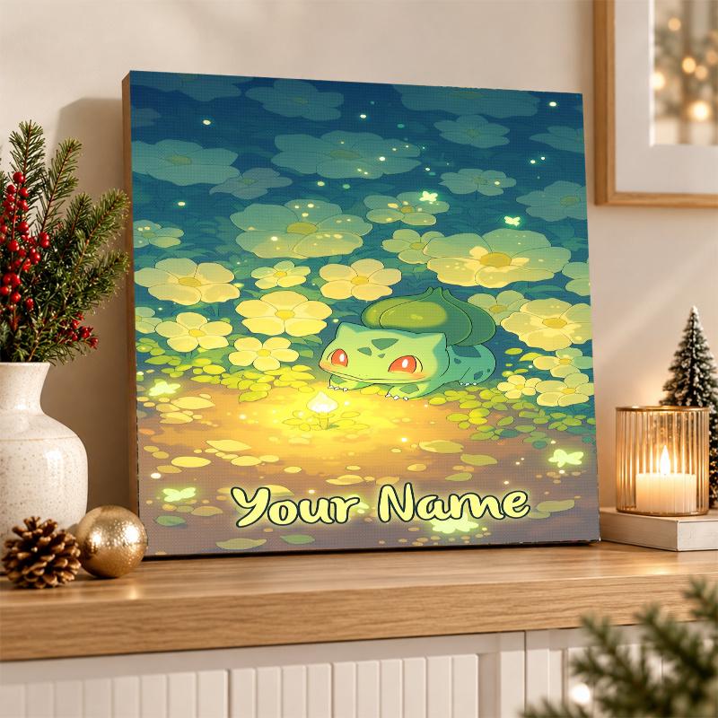 Bulbasaur Custom Name Diamond Painting Personalized 5D Full Drill DIY Diamond Art Home Decor