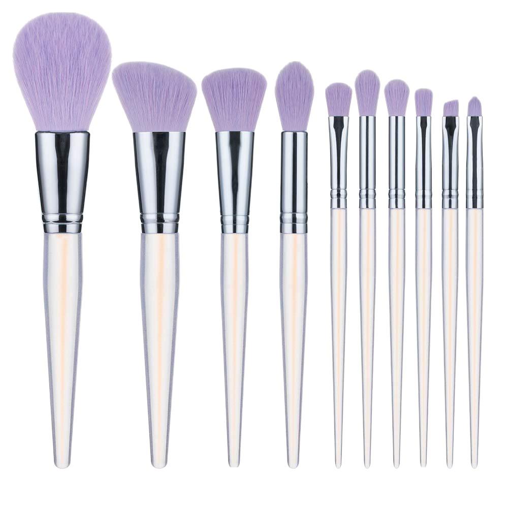 10 makeup brushes set Acrylic crystal handle Loose powder brush Eyeshadow brush Beauty tool