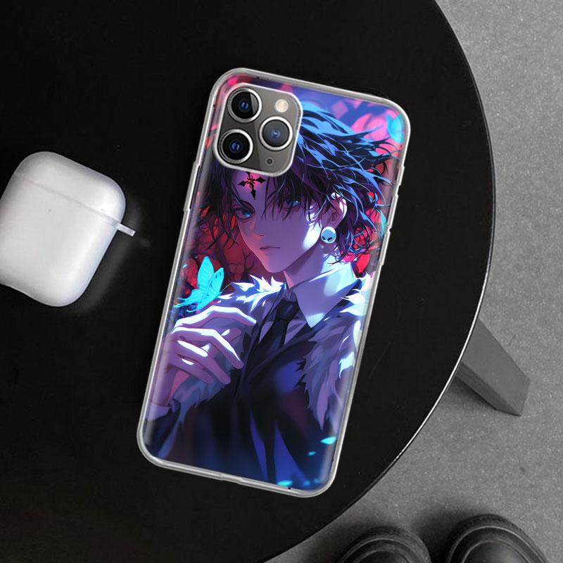 Huner X-Hunters Chrollo Shizuku Phone Case Cover for iPhone 11 12 13 Mini 14 15 Plus 16 Pro Max 17 Air 7 8 + SE Art Customized F