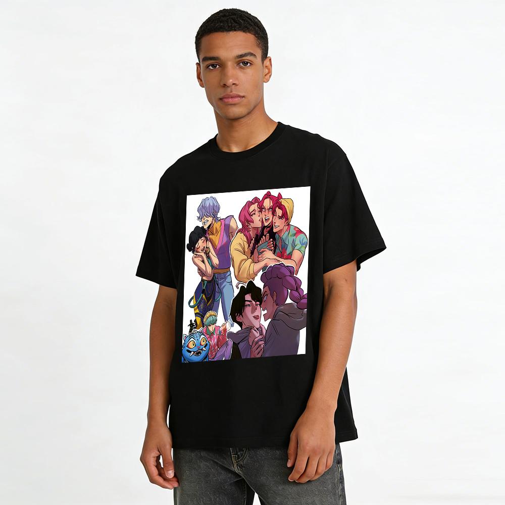 JOJO's Bizarre Adventure Funny Print T-Shirt Anime Peripheral Loose Casual Top For Men And Women Pure cotton T-shirt