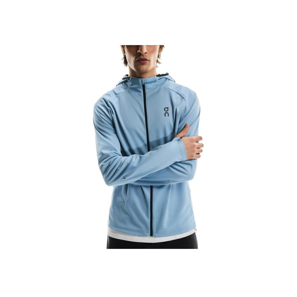 On Climate Zip Hoodie Solid Color Soft Comfortable Versatile Jacket Men Hoodies Light-Gray Blue 1ME10250732
