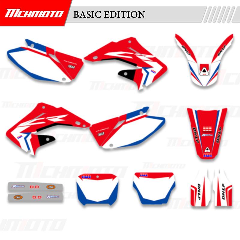 MCHMFG For HONDA CR125 CR250 CR 125 CR 250 2002-2012 Full Graphics Decals Stickers Kits Number Name Stickers