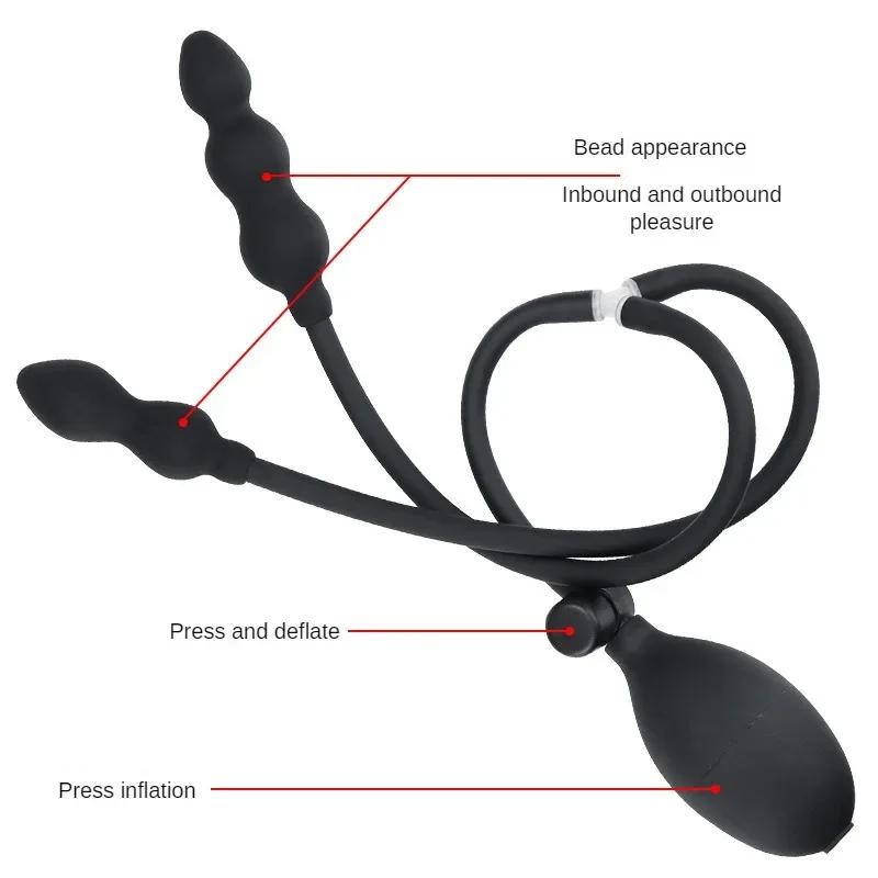 Inflatable Anal Plug Expandable Dildo Pump Butt Plug Anal Dilator Bdsm Sex Toy Gay Prostate Massage For Anus Enlargement By Pump