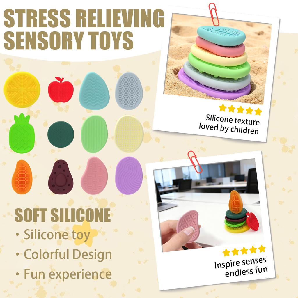 Children's Decompression Toy Colorful Sensory Strips Suction Cup Double-sided Sensory Strips