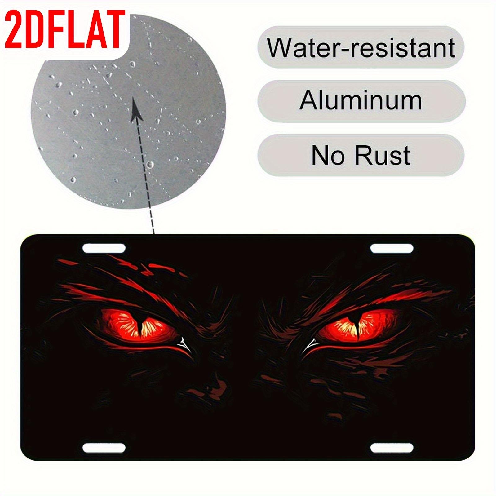 D Flat  D Flat pc Fiery Red Retro Metal Aluminum Sign  D Flat European Vehicle Accessory xcm Easy to Install Desig 15x30cm(5.9x7.8inch)