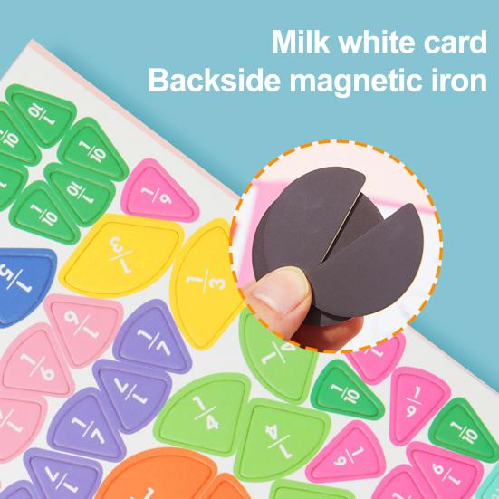 1 Set Magnetic Fraction Demonstration Book Fraction Learning Magnetic Tiles Circles