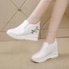 Fashion Women's Slip-On Wedge Sneakers Floral Embroidery Platform Sole Casual Shoes Comfortable Height Increasing Footwear