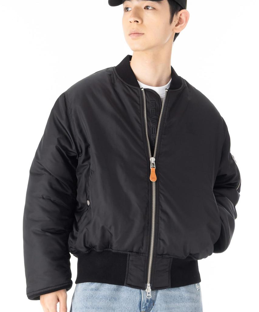 NEW ERA Bomber Jacket MA1 Nylon 15129335 NER37A9249 Black Unisex L