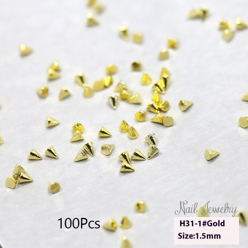 100/1000Pcs Punk Metal Rivet Nail Charms 1.5/2/3Mm Cone Black Silver Gold Studs Nail Jewels Decoration Diy Crafts Manicure