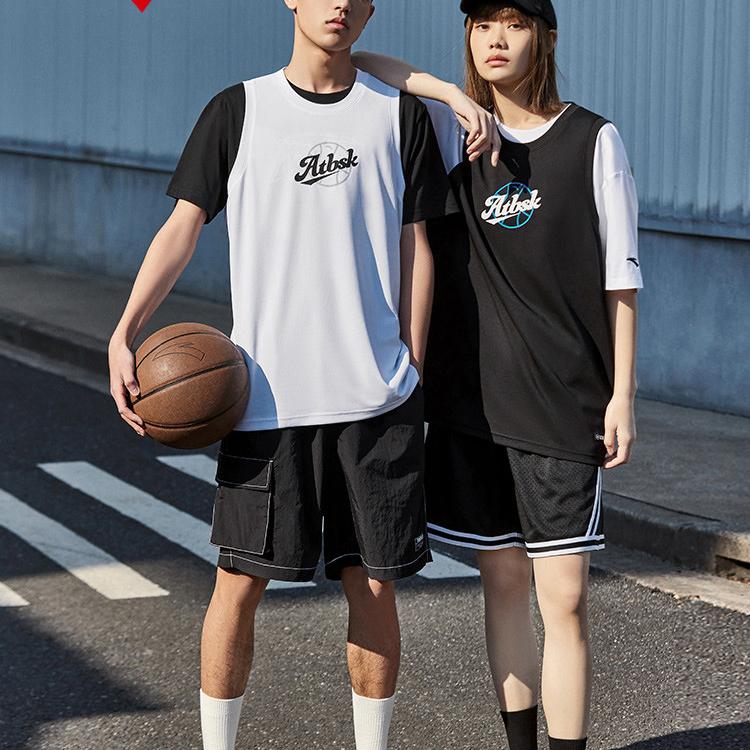 Anta Basketball Series Letter Round Neck Sleeveless Pullover Unisex Tops White 952321104-3