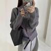 Korean Style High Neck Wool Cardigan - Women's Trendy Autumn/Winter Loose Sweater Jacket