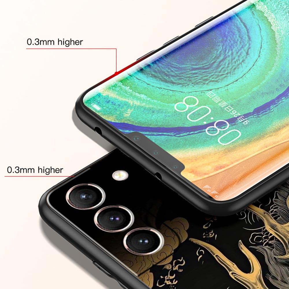 Chinoiserie Loong Flower Dragon Phone Case Cover for Samsung Galaxy S26 S25 S24 S23 S22 S20 S21 FE Ultra S25 Edge Plus Soft TPU