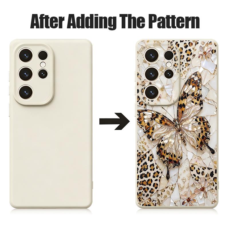Luxury Butterfly Print Case For Samsung Galaxy S26 S25 Ultra S24 Plus S23 S22 Ultra Magnetic For Magsafe Liquid Silicone Cover