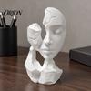 Broken Face Figure 3D Printed Abstract Statue, PETG Decorative Entryway Display Sculpture for Home Office Desktop Showcase Contemporary Table Ornament