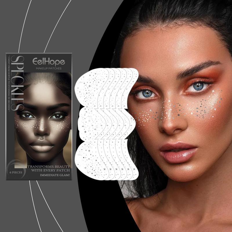 Freckle Tattoo Water Transfer Sticker Shiny Face Patches Concealer Makeup Long Lasting Natural Spot Decal for Women Daily Use