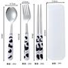 3Pcs Portable Cutlery With Storage Box, Spoon, Fork, Chopsticks For Workplace, Restaurant Kitchen Utensils Travel Accessories