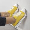 European and American large-size casual single shoes women's 2025 spring and autumn new round head lace-up thick-soled low-top canvas single shoes