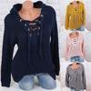 Women's Long Sleeve Hooded Pullover Fashion Autumn/Winter V-neck Sweaters Knitted Tops