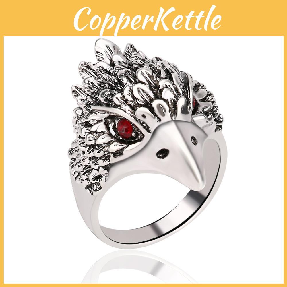 Stunning Alloy Cool Punk Animal Ring Eagle Biker Ring For Men And Women